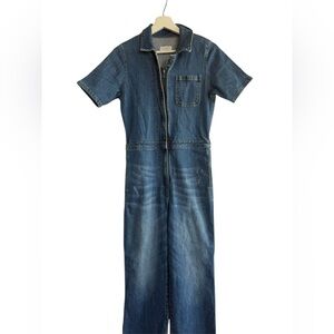 Oliver Logan Denim Short Sleeve Jumpsuit Size 26